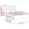 vidaXL Bed Frame with Drawer Concrete Grey 140 x 200 cm Engineer Wood