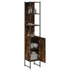 vidaXL Bathroom Cabinet Smoked Oak 33x33x185.5 cm Engineered Wood