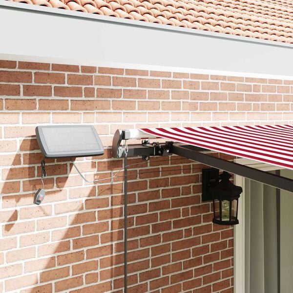 vidaXL Retractable Awning Manual Red and white 450 x 350 cm Fabric