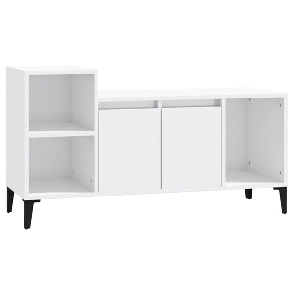 vidaXL TV Cabinet High Gloss White 100x35x55 cm Engineered Wood