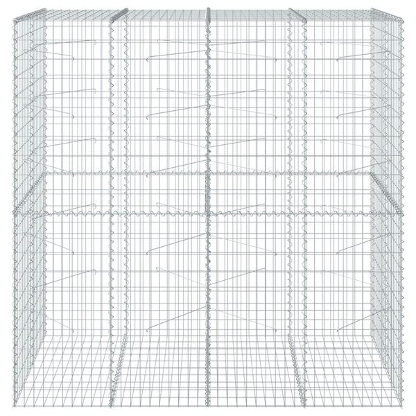 vidaXL Gabion Basket with Cover 200x100x200 cm Galvanised Iron
