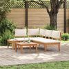 vidaXL Garden Sofa Set 4 pcs Brown and Cream