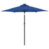 vidaXL Garden Parasol with Steel Pole Azure Blue 225x225x212 cm