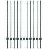 vidaXL Fence Post 11 pcs Green 120 cm Steel