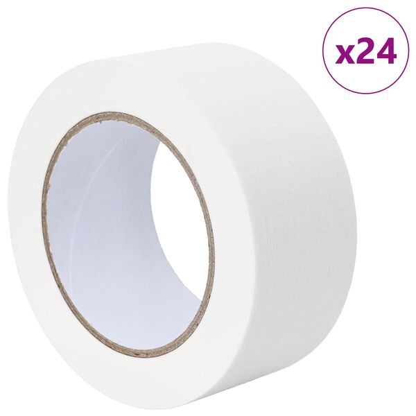 vidaXL Painter Masking Tapes 24 pcs White 50mm x 50m Paper