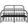 vidaXL Metal Bed Frame without Mattress with Footboard Black 160x200cm