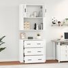 vidaXL Highboard High Gloss White Engineered Wood