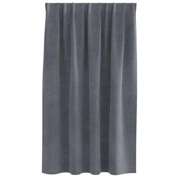 vidaXL Blackout Curtains 2 pcs Light Grey 140 x 140 cm Velvet