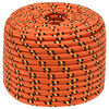 vidaXL Multipurpose Utility Rope 14 mm 50 m Orange PP 1275 kg Max Load