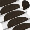 vidaXL Stair Mats Self-adhesive 30 pcs 56x17x3 cm Dark Brown Half Round