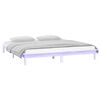 vidaXL LED Bed Frame without Mattress White 200x200 cm Solid Wood