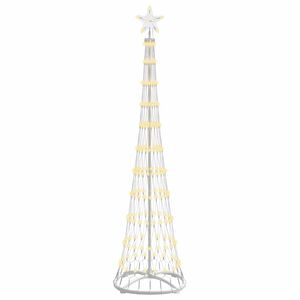 vidaXL LED Christmas Tree with Stand Warm White 51 x 51 x 190 cm Metal