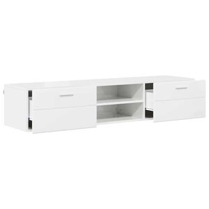 vidaXL Wooden Cabinet with Drawer High Gloss White 150 x 39 x 30 cm