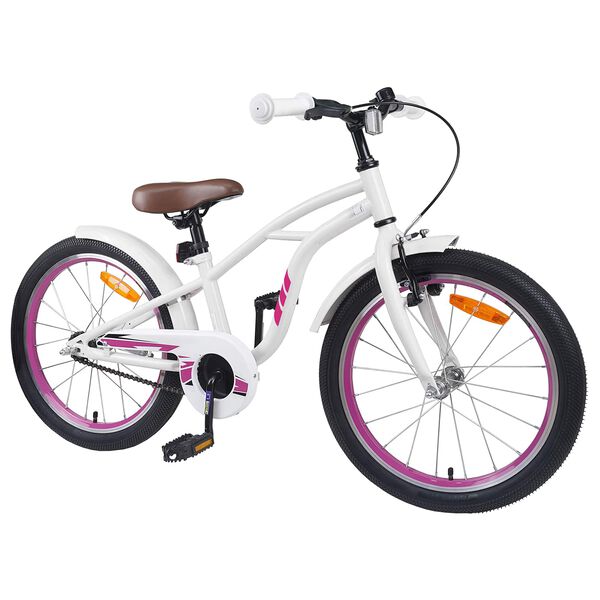 vidaXL Kids Bike 18'' for 5-7 Years Old White
