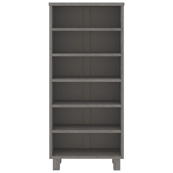 vidaXL CD Cabinet HAMAR Light Grey 45x18x100 cm Solid Wood Pine