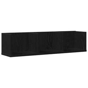 vidaXL Wall Shelf with Shelf Black Oak 75 x 18 x 18 cm Engineered Wood