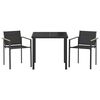 vidaXL Outdoor Furniture Set 3 pcs Black and Anthracite Textilene