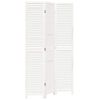 vidaXL Room Divider 3 Panels White Solid Wood Paulownia