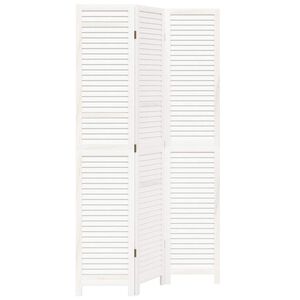 vidaXL Room Divider&nbsp;3 Panels White Solid Wood Paulownia