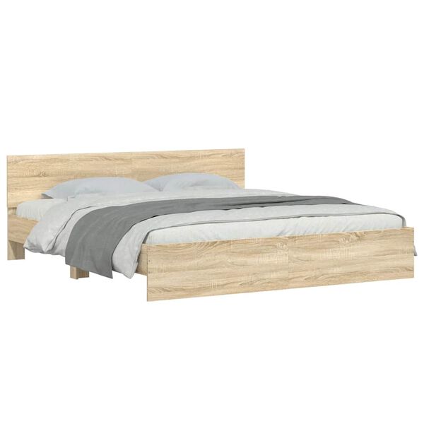 vidaXL Bed Frame without Mattress Sonoma Oak 180x200 cm Super King