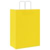vidaXL Paper Bags 250 pcs with Handles Yellow 32x17x44 cm