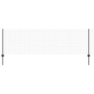 vidaXL Welded Wire Fence 10 x 0.8 m (W x H) PVC-Coated Steel Grey Mesh