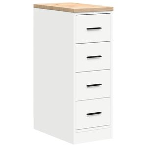 vidaXL Garage Storage Cabinet White 30x51x85 cm Solid Wood Pine