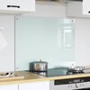 vidaXL Kitchen Backsplash White 80 x 60 cm Tempered Glass