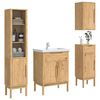 vidaXL Bathroom Furniture Set FLORO 4 pcs Wax Brown Solid Pine Wood