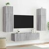 vidaXL TV Wall Cabinets with LED Lights 2 pcs Grey Sonoma 60x35x41 cm