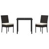 vidaXL Garden Dining Set 3 pcs Cream Powder-Coated Steel
