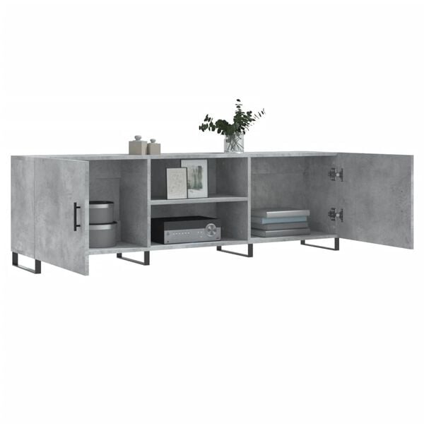 vidaXL TV Cabinet Concrete Grey 150x30x50 cm Engineered Wood