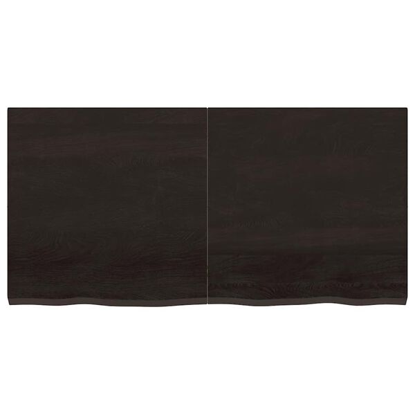 vidaXL Bathroom Countertop Dark Brown 120x60x(2-4) cm Treated Solid Wood