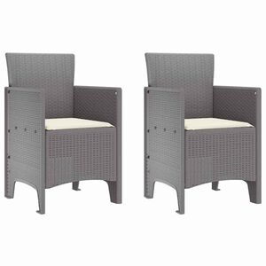 vidaXL Garden Chair 2 pcs Light Grey 53 x 49 x 85 cm Polypropylene