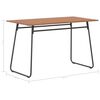 vidaXL Dining Table Brown 120x60x73 cm Solid Plywood Steel