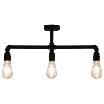 vidaXL Ceiling Lamp Black 3 x E27 Bulbs