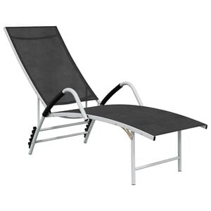 vidaXL Sun Lounger Textilene and Aluminium Black