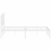 vidaXL Metal Bed Frame without Mattress with Headboard White 120x200cm