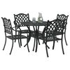vidaXL Garden Dining Set 5 pcs Black 90 x 90 x 75 cm Cast Aluminium