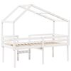 vidaXL High Sleeper Bed without Mattress White 90x200 cm Solid Wood Pine