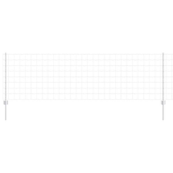 vidaXL Fence with Post Silver 0.8 x 10 m Steel