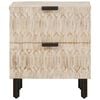 vidaXL Bedside Cabinet White 40 x 33 x 46 cm Solid Mango Wood