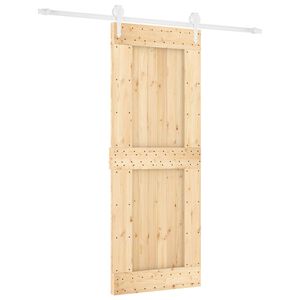 vidaXL Sliding Door 80 x 210 cm Solid Pine Wood (Untreated)