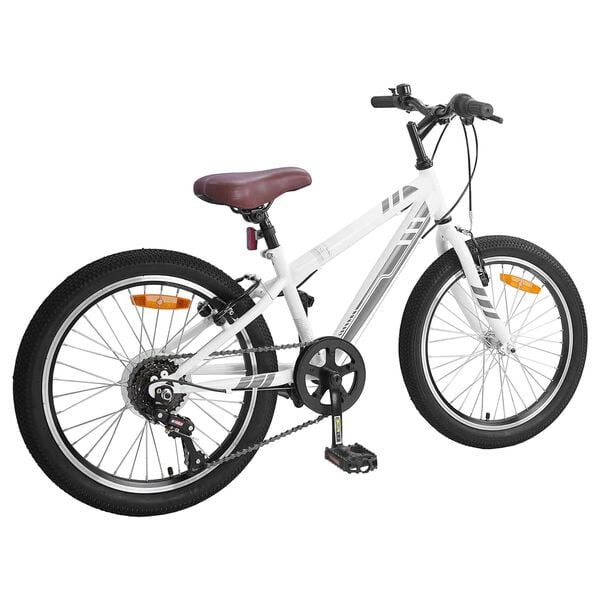 vidaXL Mountain Bike 20'' 6-Speed for 5-8 Years Old White