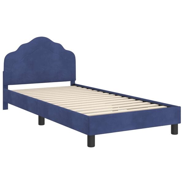vidaXL Children's Bed Frame with Headboard Police Blue 90 x 200 cm