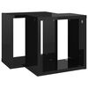 vidaXL Wall Cube Shelves 2 pcs High Gloss Black 26x15x26 cm