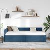 vidaXL Corner Bed Frame with Headboard Blue 90 cm x 200 cm Velvet