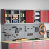 vidaXL Tool Cabinet and Pegboard Set 4 pcs Red 200 x 20 x 115 cm Steel