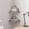 vidaXL Floating Corner Shelves 2 pcs High Gloss Grey 25x25x3.8 cm MDF