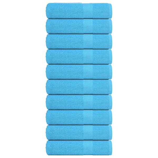 vidaXL Hand Towels "FROGN" 10 pcs Turquoise 50x100 cm 360 gsm